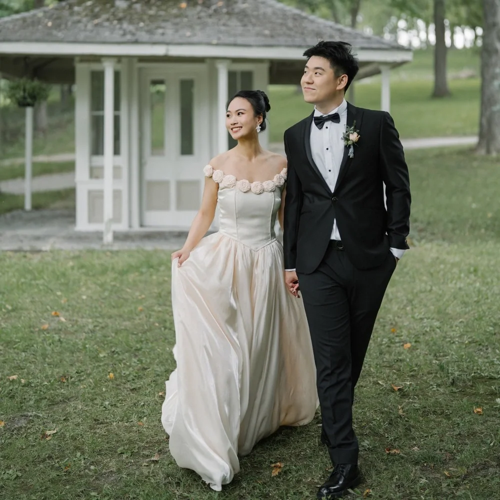 HOLD| Satin wedding dress (size0-6) - Picture 9 of 12